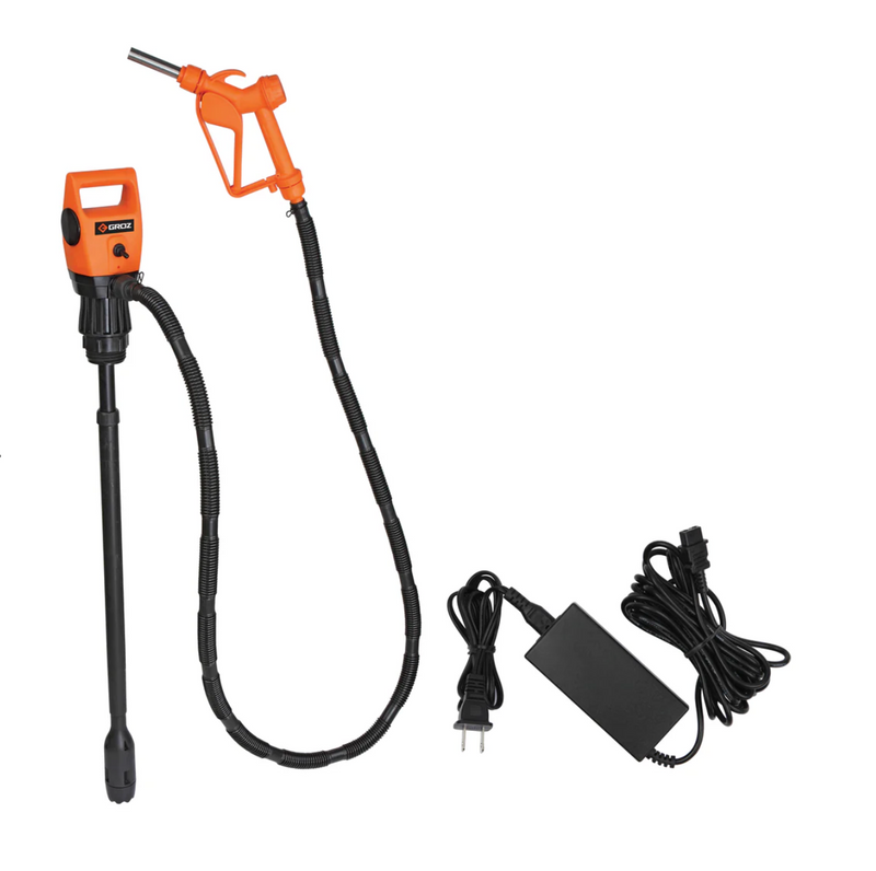 Electric and Battery Powered Tote & Drum Pump - AC adapter and 12V Battery Cables Included