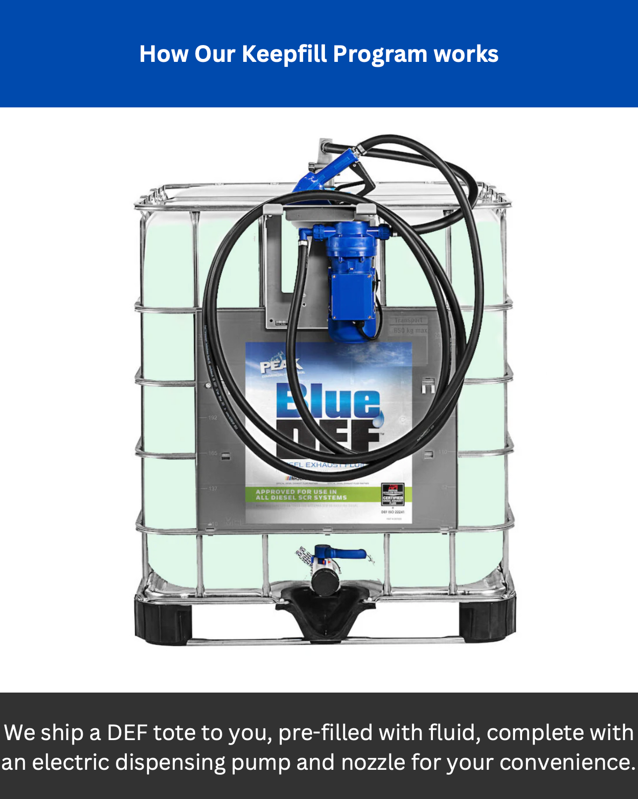 Blue DEF 330-Gallon Tote Premium Diesel Exhaust Fluid - Filled DEF Tot ...