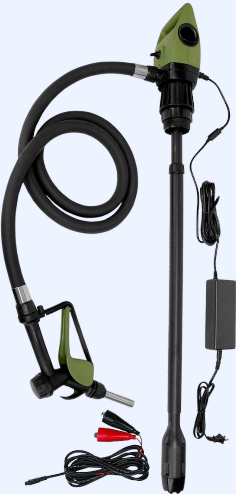 Electric and Battery Powered DEF Tote Pump - AC adapter and 12V Battery Cables Included